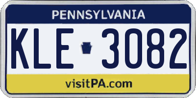 PA license plate KLE3082