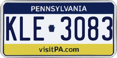 PA license plate KLE3083