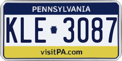 PA license plate KLE3087