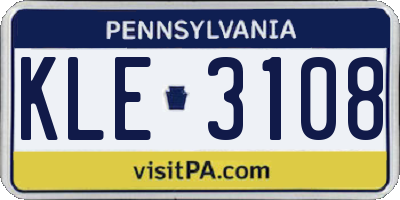 PA license plate KLE3108