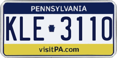 PA license plate KLE3110