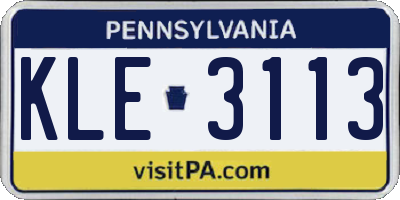 PA license plate KLE3113