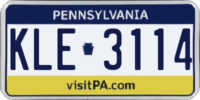 PA license plate KLE3114