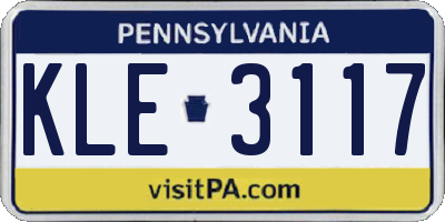 PA license plate KLE3117