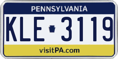PA license plate KLE3119
