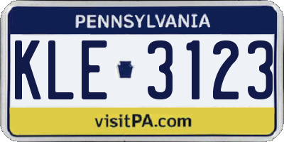 PA license plate KLE3123