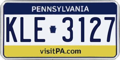 PA license plate KLE3127