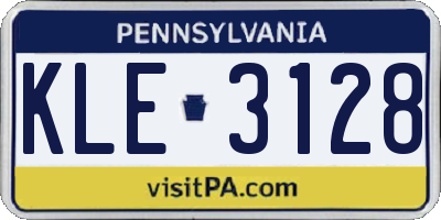 PA license plate KLE3128