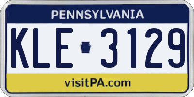 PA license plate KLE3129