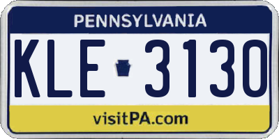 PA license plate KLE3130