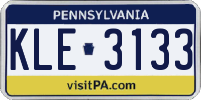 PA license plate KLE3133