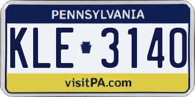 PA license plate KLE3140