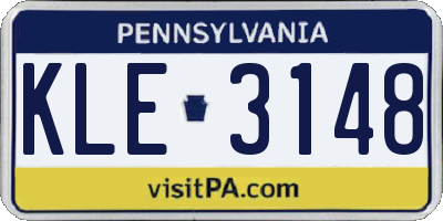 PA license plate KLE3148