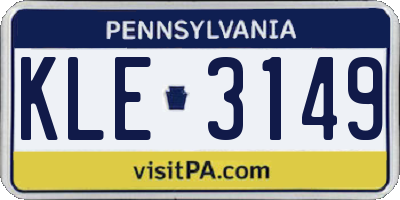 PA license plate KLE3149