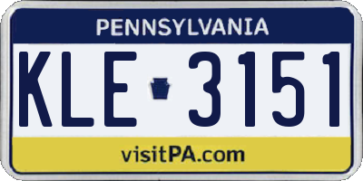 PA license plate KLE3151
