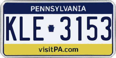 PA license plate KLE3153