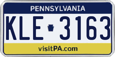 PA license plate KLE3163