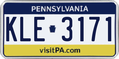 PA license plate KLE3171