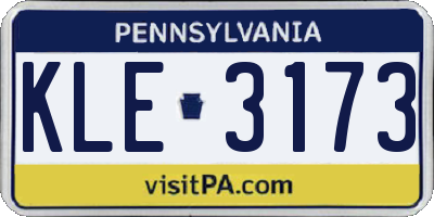 PA license plate KLE3173