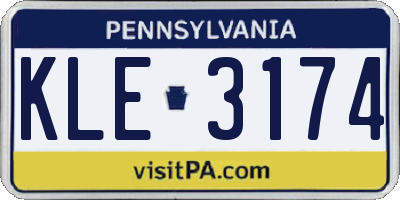 PA license plate KLE3174