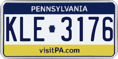 PA license plate KLE3176