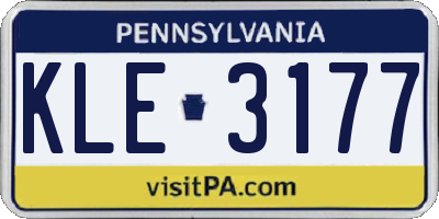 PA license plate KLE3177