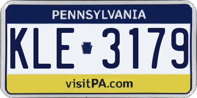 PA license plate KLE3179