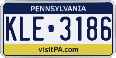 PA license plate KLE3186