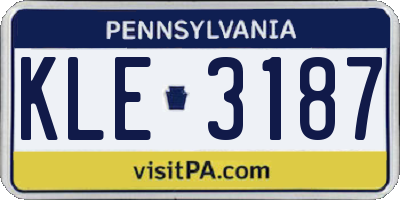 PA license plate KLE3187