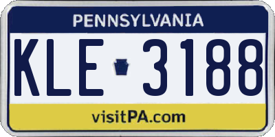 PA license plate KLE3188