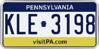 PA license plate KLE3198