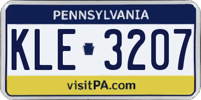 PA license plate KLE3207