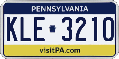 PA license plate KLE3210