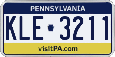 PA license plate KLE3211