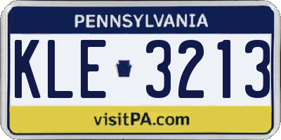 PA license plate KLE3213