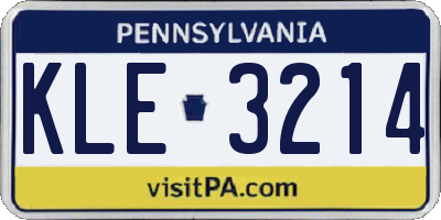 PA license plate KLE3214