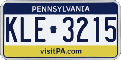 PA license plate KLE3215