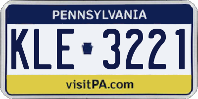 PA license plate KLE3221