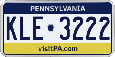 PA license plate KLE3222