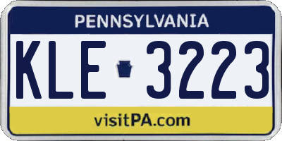 PA license plate KLE3223