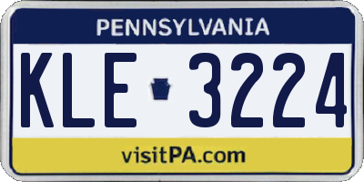 PA license plate KLE3224