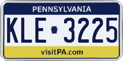 PA license plate KLE3225