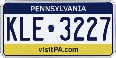 PA license plate KLE3227