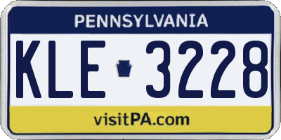 PA license plate KLE3228