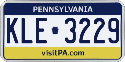 PA license plate KLE3229