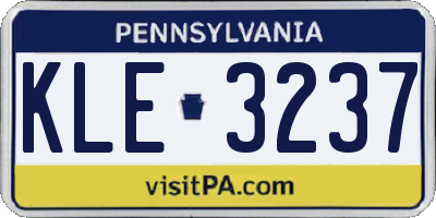 PA license plate KLE3237