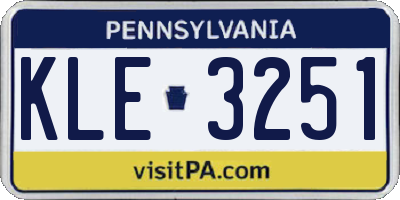 PA license plate KLE3251