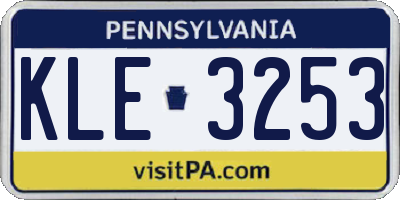 PA license plate KLE3253