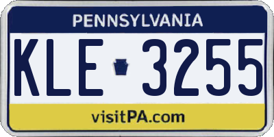 PA license plate KLE3255
