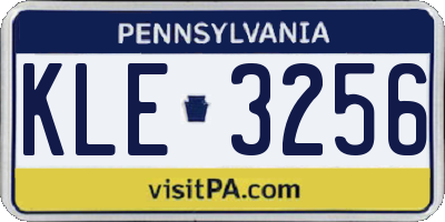 PA license plate KLE3256